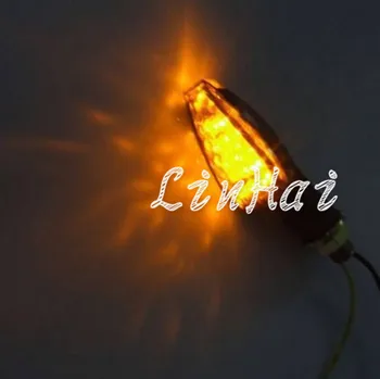 1Pair Gintaro LED Posūkio Signalai, Indikatoriai Indikatorių Šviesos su Dūmų Objektyvas Universalus Motociklas