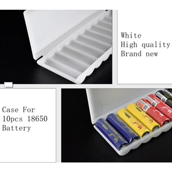 1PC 10X18650 Baterijų Laikiklis Atveju 18650 Saugojimo lango Turėtojas Balta Hard Case Cover Baterija Turėtojas Konteinerių Organizatorius