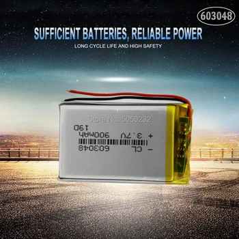 1pc), 3,7 V 900mAh 603048 Įkrovimo Baterija (akumuliatorius Ličio Polimero Li-Po ličio jonų elementų LED Šviesos DVD GPS MP5 PDA, PSP galia bankas