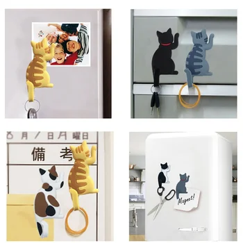 1pcs Šaldytuvas Magnetai Karšto Naujas Puikus Daugiafunkcinis Animaciją Kačių Magnetas Mygtuką Šaldytuvas Lipdukas Kūrybos Kabliukai namų puošybai