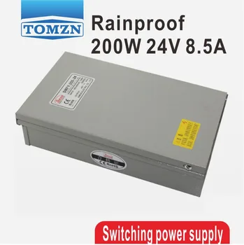200W 24V 8.5 A Rainproof lauko Bendrosios Produkcijos impulsinis maitinimo šaltinis smps AC DC LED