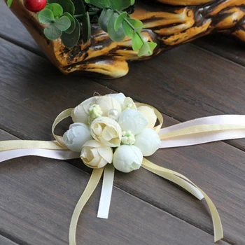 2017 Aukštos Kokybės Nuotaka ir Bridesmaid, Riešo Gėlės Imituojant Perlas Vestuvių Prekių Vertus Gėlės