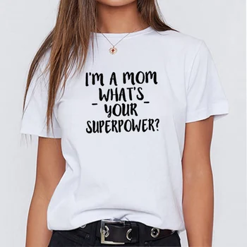 2019 aš ESU Mama Tee Marškinėliai Femme Trumpas Rankovės Juokingi Marškinėliai Moterims T-shirt Femme Boho Medvilnės Marškinėlius Moterims Topai Balta Camiseta Mujer