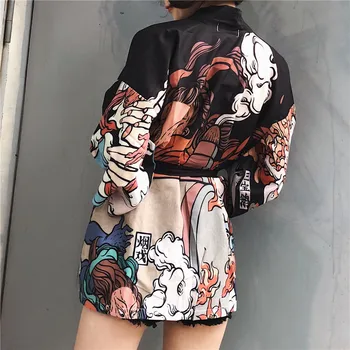 2019 Japonų kimono megztinis cosplay marškiniai, palaidinės moterims, japonijos tradicinių japonų drabužių kimonos