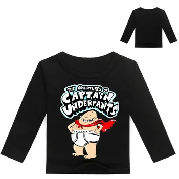 2020 m. Rudenį naujų ilgomis rankovėmis t-shirt vaikų animacinių filmų Kapitonas apatinės Kelnės spausdinimo prarasti dugno vientisa spalva paprasta viršų