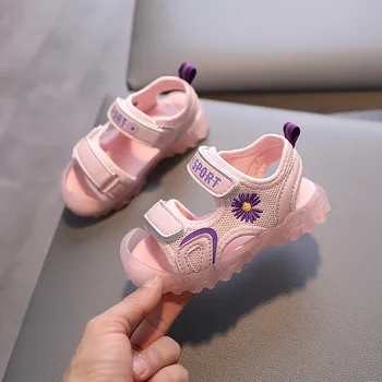 2020 metų Vasaros Mergaitės Sandalai Vaikams Laisvalaikio Bateliai Atsitiktinis Sporto Anti-susidūrimo Lauko Kūdikių Sandalai Gėlių Vaikai Paplūdimio Sandalai