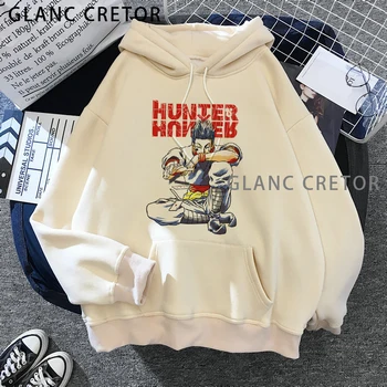 2021 Naują Atvykimo Harajuku Anime Hoodies Hunter X Hunter Spausdinimo Puloveris Palaidinukė Hip-Hop Streetwear