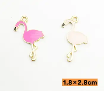 20pcs Lydinio Flamingo Pakabukas Karoliukai Mygtuką Scrapbooking Amatų 