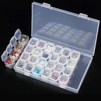 28 Tinklų Nagų Dailės Patarimas Reguliuojamas Skaidraus Plastiko talpinimo Granulių Tabletes Organizatorius Maži Komponentas Papuošalai Įrankių dėžė