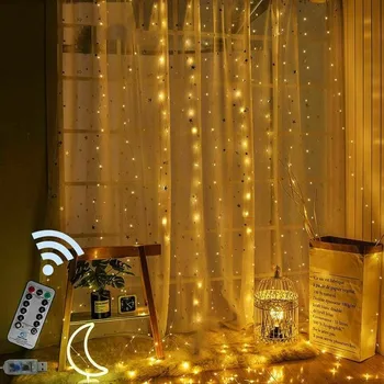 3*3m LED Užuolaidų Šviesos 100/200/300 Vandeniui Led Pasakų Šviesos Girlianda Namuose Kalėdų Vestuves Apdaila, Daugiafunkcinis