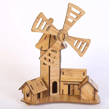 3d DIY vėjo malūnas Popieriaus Pastatų Dėlionės Švietimo Žaislai Vaikams Mokytis Švietimo Žaislai, Dėlionės Dėlionės Dovanos Vaikams