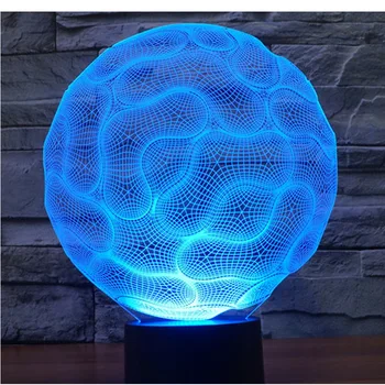 3D LED Nakties Šviesos Smegenų Antras Formos, su 7 Spalvų Šviesos Namų Puošybai Lempos Nuostabi Vizualizacijos Optinė Iliuzija