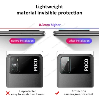 3Pcs Kameros Objektyvo Stiklas Xiaomi POCO M3 X3 NFC Screen Protector poco m3 X3 Stiklo Xiaomi Mi 10T Lite Pro Filmas Atveju