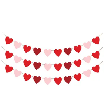 3PCS Širdies Reklama Širdies Kabo Vėliavos Manė, Reklama Girliandą Valentino Diena Papuošalai Šalies Kambarį Apdailos Kalėdinė Dekoracija