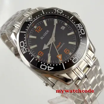 41mm bliger black dial Safyro stiklas GMT datos funkcija automatinis mens Watch