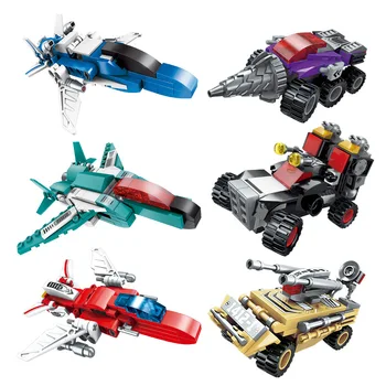 498pcs Statybos Blokų, Plytų Dovana Žaislas, skirtas Vaikams nuo 6 in 1 robotas Automobilių sraigtasparnis Suderinama su visų prekės ženklo Draugais