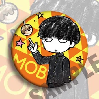 55MM Anime mob psicho 100 REIGEN MOB Cosplay Ženklelis Animacinių filmų, Rinkimo Maišai Emblemos Kuprinės Mygtuką Drabužius, Sagės, Segtukai, dovanos