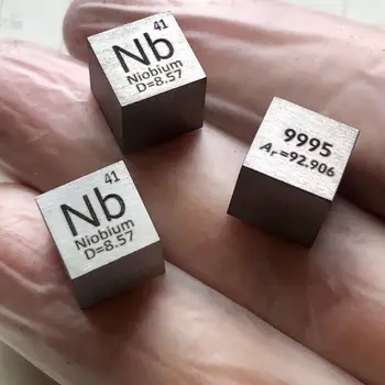 5pc 99.95% grynų Niobis (Nb 8.58 g Raižyti Elementų Periodinės Lentelės 10mm Kubas