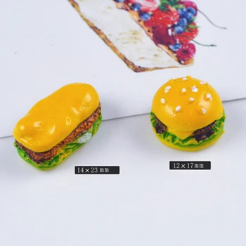 5vnt Lėlių Modeliavimas Mėsainiai Masto Hamburger Dervos Miniatiūriniai Padirbtų Maisto Priedų, Virtuvė, Gyvenamasis Kambarys Micro Kraštovaizdžio Žaisti
