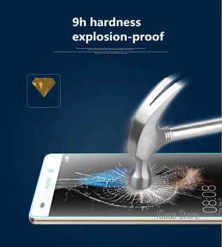 9H Grūdintas Stiklas Sprogimų Ekrano apsaugos Huawei P8 / P8 Lite P8lite Originalus Geros Kokybės HD Apsauginės Plėvelės