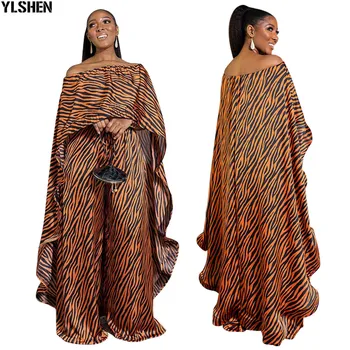 Afrikos Suknelės Moterims 2 dalių Komplektas Dashiki Spausdinti Suknelė Kelnės Afrikos Drabužius heidi bazin Broder Riche Mados Skraiste Africaine Femme