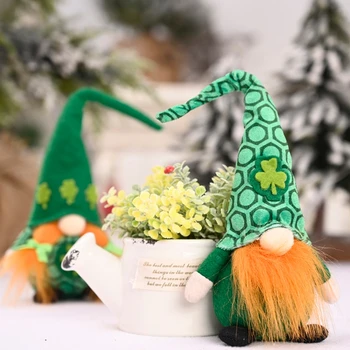 Airijos Kovo Festiva Dieną Gnome Leprechaun Shamrock Rankų Darbo Švedų Tomte Pliušiniai Žaislai Lėlės Namų Puošyba