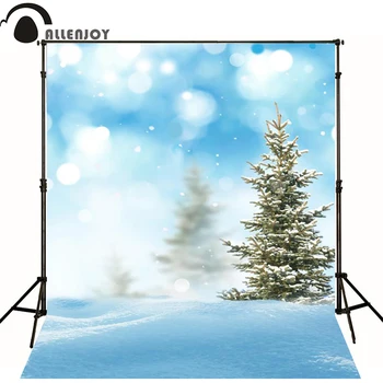 Allenjoy fone fotostudija šaudyti kalėdų židinys fone Pušis, sniego, saulės photocall Fotografija tapetai rekvizitai