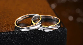 ANENJERY 925 Sterlingas Sidabro Vestuviniai Žiedai Vyrams ir Moterims Susukti Bangų Žiedai Valentino Diena pristatyti bague anillos S-R18