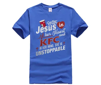 Atspausdintas T-shirt įgulos kaklo trumpomis rankovėmis Su atsitiktinis Jėzų į savo Širdį ir į savo rankas, ji yra nesustabdomas marškinėliai T shirt vyrams