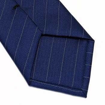 Aukštos Kokybės 2020 Dizaineris Naujas Mados Tamsiai Mėlyna Balta Pinstripe 8cm Ryšius Vyrų Necktie Verslo Oficialų Kostiumą su Dovanų Dėžutė