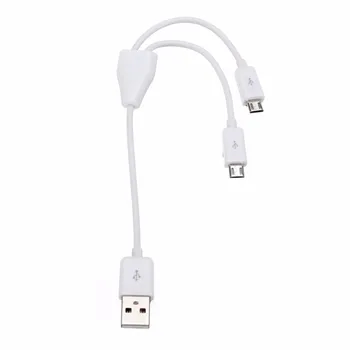 Aukštos Kokybės Juoda Balta Moterų Splitter Kabelis USB 2.0 Dual 2 Micro USB 2.0 Duomenų Įkroviklio Kabelį 1M/3FT/0,2 M/0.65 FT