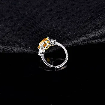 BaliJelry Moterų Žiedai 925 Sidabro Papuošalai Ovalo Formos citrinas rašė Cirkonis Akmuo Atidaryti Piršto Žiedą ir Vestuvių Dalyvavimas Priedai