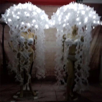 Baltas led Medūzos kostiumai sportinių šokių dj, dainininkas led suknelė šviesos šukuosena etape šalis parodyti dėvėti audinio gimtadienio dovana