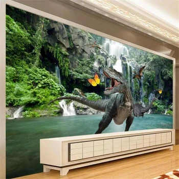 Beibehang Tapetai užsakymą didelio masto asmeninį dinozaurų rojus kambarį pramogų vieta TV fono sienos