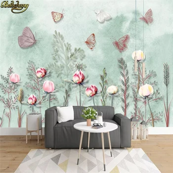Beibehang Užsakymą Šiaurės šalių akvarelės augalų Foto tapetai gyvenimo kambario, Miegamasis Fone sienos dokumentų namų dekoro 3D sienų freskomis