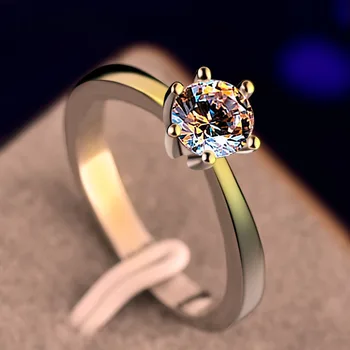 BLINLA Klasikinis Prabangos 6 Letena Dizaino Sidabro Spalvos Kristalų Moterų Moterų Žiedai Romantiška Vestuvių Cirkonis Žiedas 2019 bižuterijos
