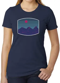 Blue Mountain Saulėlydžio T-Marškinėliai Moterims Lauko Marškinėliai Nauja siunta Harajuku Tee Vasaros 2020 Kvėpuojantis Medvilnės, trumpomis Rankovėmis Marškinėlius