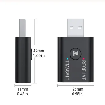 Bluetooth 5.0 Garso Siųstuvas, Imtuvo Mini 3.5 mm AUX USB Muzikos Stereo Bluetooth Dongle Belaidžio ryšio Adapteris, Skirtas TV PC, Ausines
