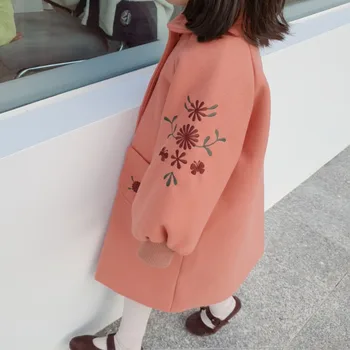 Bonj2021 Naujųjų Metų Mergaičių Tirštėti Ilgas Kailis Purus Korėjos Stiliaus Šiltas Medvilnės Drabužius Merginos Baby Striukė