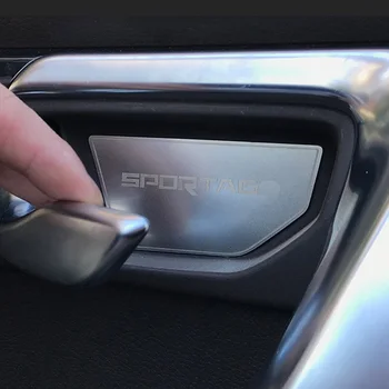 Carstyling durų dubenį rankena blizgančiais interjero specialios modifikuotų dekoratyviniai lipdukai KIA Sportage R SL 2018 automobilių Reikmenys