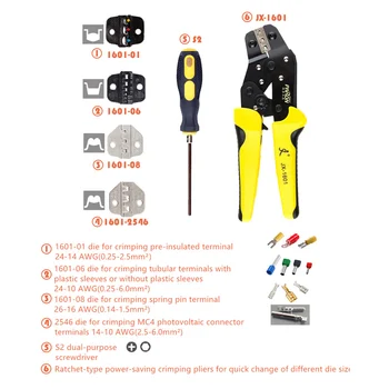 Crimper įrankių rinkinys 4 In 1 Multi-tool užspaudimo replės kabelio gnybtų užspaudimo įrankis remontas įrankis plug izoliacija vamzdis terminalo įrankiai