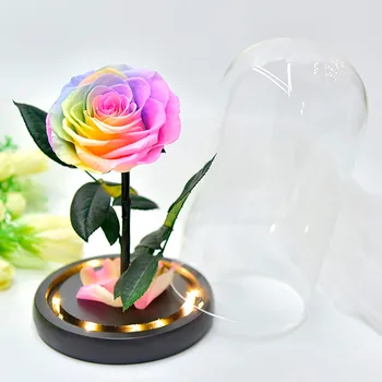 Dirbtinis Eternal Rose LED Šviesos, Grožio, Romantiškos Stiklo Rose Dekoro Stiklo Dangtis Namų Dekoro Valentino Diena, Motinos Diena Dovanos