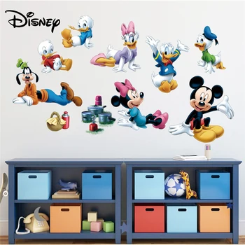 Disney Mickey Minnie Ančiukas Donaldas Dekoratyvinis Lipdukas Darželio Fone Ekologišką Nuimamas Lipdukas