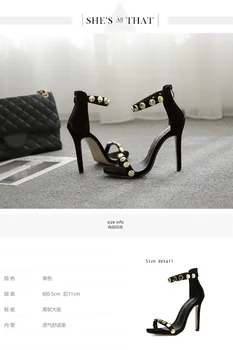 Dizainerio Moteris Sandalai Juoda Peep Toe Blokuoti Aukšti Kulniukai Siurbliai Buckle Diržas Metalo Aukso ratas Suede adatos (Stiletai) sandalias mujer