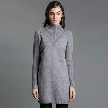 Europa ir Jungtinės amerikos valstijos rudens ir žiemos naujas moterų megztinį, ilgą skyriuje pirmo aukšto-kaklo džemperis