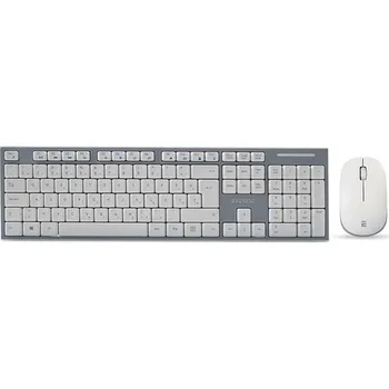 Everest KM-6063 Balta/Pilka Belaidžio skystųjų kristalų Išdėstymo Multimedia Keyboard + Mouse Set