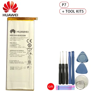 Hua Wei Originalios Telefonų Baterijos HB3543B4EBW už Huawei Ascend P7 L07 L09 L00 L10 L05 L11 2460mAh Pakeitimo Baterijas Nemokamai Įrankiai