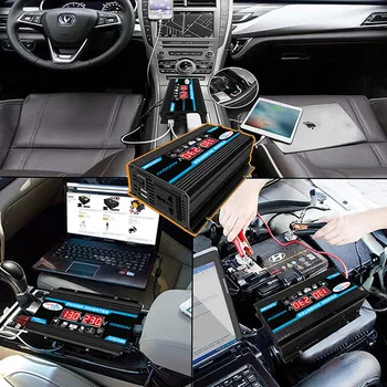 Juoda 300W 12V į 220V/110V LED Car Power Inverter Konverteris, Kroviklio Adapteris, USB Dual Įtampos Transformatorių, Modifikuotų Sinusinės Bangos