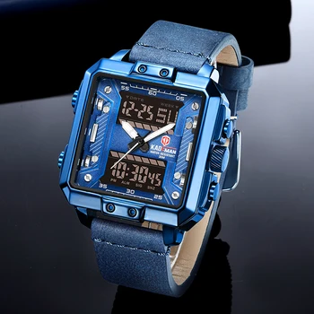 KADEMAN Sporto Aikštėje Elektroninių Mados Vyrų Laikrodžiai Chronograph Mėlyna LED Skaitmeninio Laikrodžio Vandeniui Vyras Kvarcinis Laikrodis Relogio