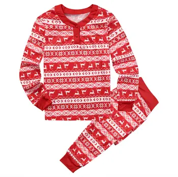 KALĖDOS, Kalėdos Šeimos Atitikimo Pižama PJS Rinkiniai Kalėdos Elniai spausdinti Santa ilgomis rankovėmis Sleepwear naktiniai drabužiai Komplektus, rinkinius, Dovanos
